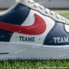 Personlized New England Football Air Force 1, Hand-Painted Patriots Football Fan AF1 Sneaker, Adult /Toddler Kids - Image 3