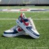 Personlized New England Football Air Force 1, Hand-Painted Patriots Football Fan AF1 Sneaker, Adult /Toddler Kids - Image 2