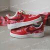Hand-Painted Valentine Couple Air Force 1: Custom Red Heart AF1 Sneakers