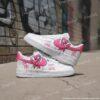 Custom Love Graffiti Air Force 1, Hand-Painted Pink Ribbon AF1 Sneakers