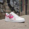 Custom Love Graffiti Air Force 1, Hand-Painted Pink Ribbon AF1 Sneakers - Image 3