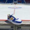Personalized Hand-Painted Buffalo Hockey Air Force 1, Custom Sabres Hockey Fan AF1 Sneaker, Adult /Toddler Kids - Image 2