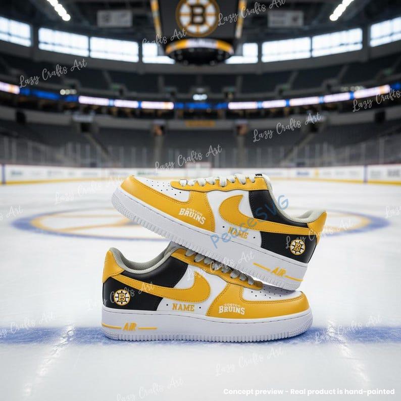 Personalized Hand-Painted Buston Hockey Air Force 1