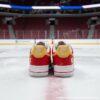 Personalized Custom Calgary Hockey Air Force 1, Hand-Painted Flames Hockey Fan AF1 Sneaker, Adult /Toddler Kids - Image 4