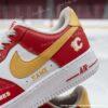 Personalized Custom Calgary Hockey Air Force 1, Hand-Painted Flames Hockey Fan AF1 Sneaker, Adult /Toddler Kids - Image 3