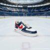 Personalized Custom Columbus Hockey Air Force 1, Hand-Painted Blue Jackets Hockey Fan AF1 Sneaker, Adult /Toddler Kids - Image 2