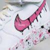 Custom Hand-Painted Pink Drip Air Force 1 Mids Sneakers: Personalized AF1 Sneakers - Image 3