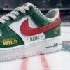 Personalized Custom Minnesota Hockey Air Force 1, Hand-Painted Wild Hockey Fan AF1 Sneaker, Adult /Toddler Kids - Image 2