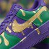 Mardi Gras Custom Air Force 1 Sneakers, Hand-Painted Glitter Drip AF1 Shoes - Image 4