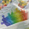 Autism Awareness Custom Air Force 1 Shoes, Hand Painted AF1 Rainbow Puzzle Sneakers - Image 3