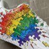 Autism Awareness Custom Air Force 1 Shoes, Hand Painted AF1 Puzzle Art Sneakers, Autism Acceptance Gift - Image 2