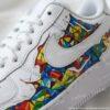 Autism Acceptance Custom Air Force 1 Shoes, Hand Painted AF1 Geometric Art Sneakers, Neurodiversity Gift - Image 3