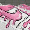 Custom Pink Drip Cartoon AF1 Sneakers, Hand Painted Pink Comic Air Force 1 Shoes - Image 3
