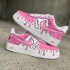 Custom Pink Drip Cartoon AF1 Sneakers, Hand Painted Pink Comic Air Force 1 Shoes - Image 2