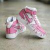 Custom Pink Drip Cartoon AF1 Mid Sneakers, Hand Painted Pink Comic Air Force 1 Shoes - Image 2