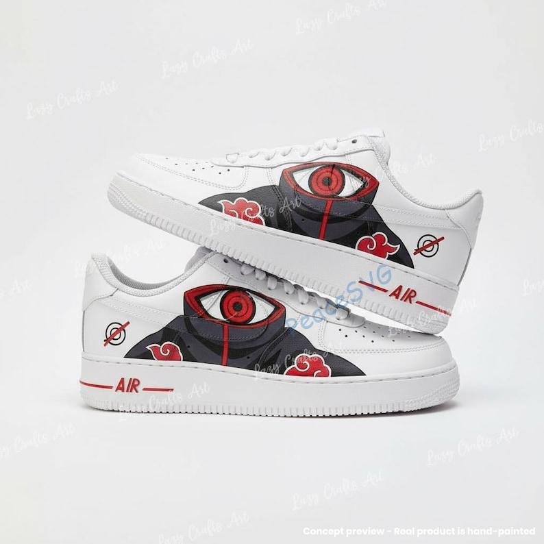Custom Anime Eye AF1 ? Hand-Painted Dark Manga Air Force 1 Sneakers
