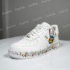 Custom Autism Awareness Air Force 1 Shoes, Handprint Puzzle AF1 Sneakers, Hand Painted Splatter Design - Image 2