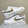 Custom Autism Awareness Air Force 1 Shoes, Autism Ribbon AF1 Sneakers, Hand-Painted Splatter AF1