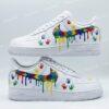 Autism Awareness Hand-Painted Drip Air Force 1 Shoes, Custom Handprint Puzzle AF1 Sneakers - Image 11