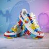 Custom Hand-painted Puzzle Drip Air Force 1 Sneakers: Personalized Autism Awareness AF1 Shoes - Image 3