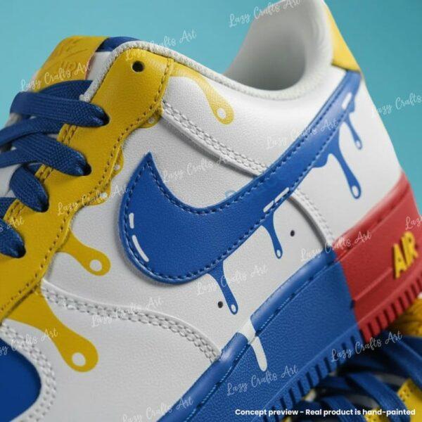 Alternative view of Custom Hand-painted Drip Air Force 1 Sneakers: Personalized Autism Awareness AF1 Shoes