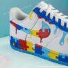 Custom Hand-painted Puzzle Drip Air Force 1 Sneakers: Personalized Autism Awareness AF1 Shoes - Image 4