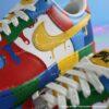Custom Hand-painted Drip Air Force 1 Sneakers: Personalized Autism Awareness AF1 Shoes - Image 2