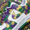 Custom Mardi gras Camouflage Air Force 1, Hand-painted Purple Yellow Green Camo Splatter AF1 Sneaker - Image 5