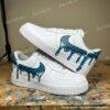 Patina Blue Custom Air Force 1 Shoes, Hand Painted AF1 Paint Drip Sneakers, Trendy Blue AF1 - Image 2