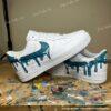 Patina Blue Custom Air Force 1 Shoes, Hand Painted AF1 Paint Drip Sneakers, Trendy Blue AF1 - Image 3