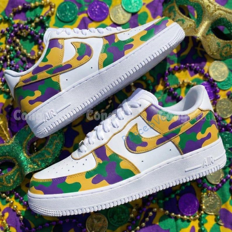 Custom Mardi gras Camouflage Air Force 1