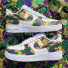 Custom Mardi gras Camouflage Air Force 1, Hand-painted Purple Yellow Green Camo Splatter AF1 Sneaker - Image 3