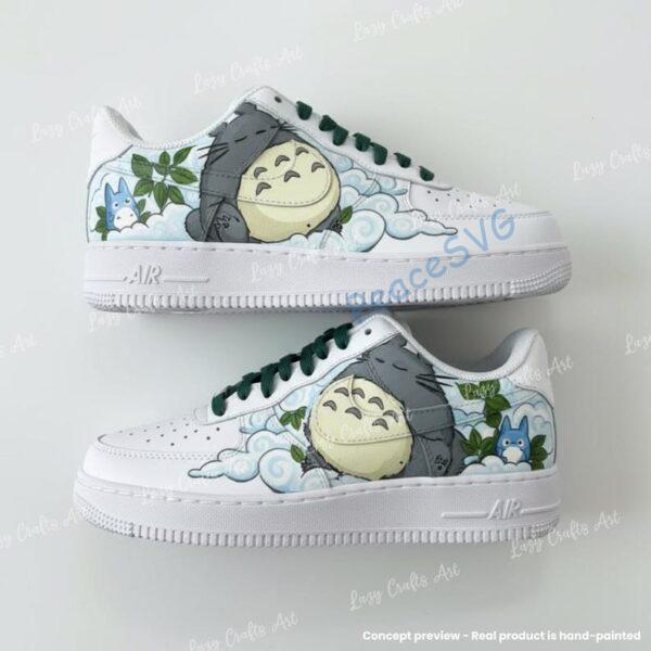Custom Air Force 1 Shoes, Cute Forest Spirit Hand Painted AF1 Low, Anime Style Nature Sneakers, Fantasy Cartoon Shoes