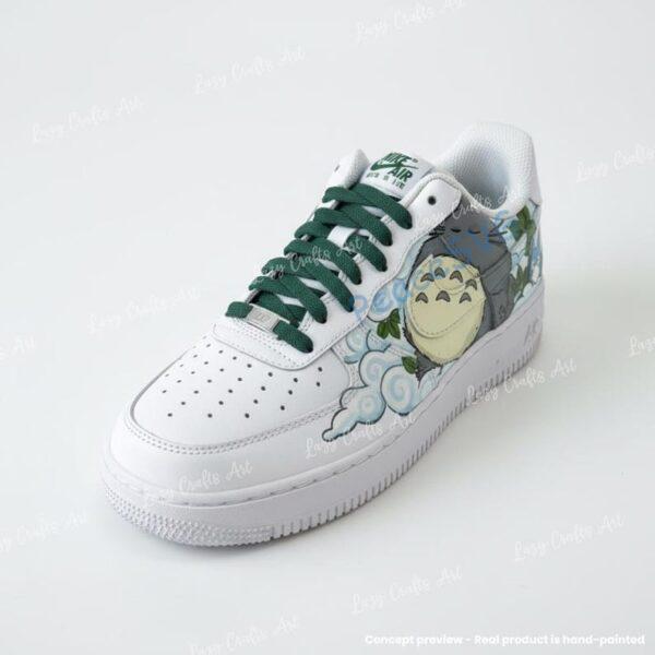 Alternative view of Custom Air Force 1 Shoes, Cute Forest Spirit Hand Painted AF1 Low, Anime Style Nature Sneakers, Fantasy Cartoon Shoes