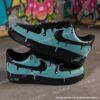 Custom Drip Light Blue Black Air Force 1 Sneakers, Custom Blue AF1 Shoes - Image 2
