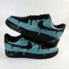 Custom Drip Light Blue Black Air Force 1 Sneakers, Custom Blue AF1 Shoes - Image 3