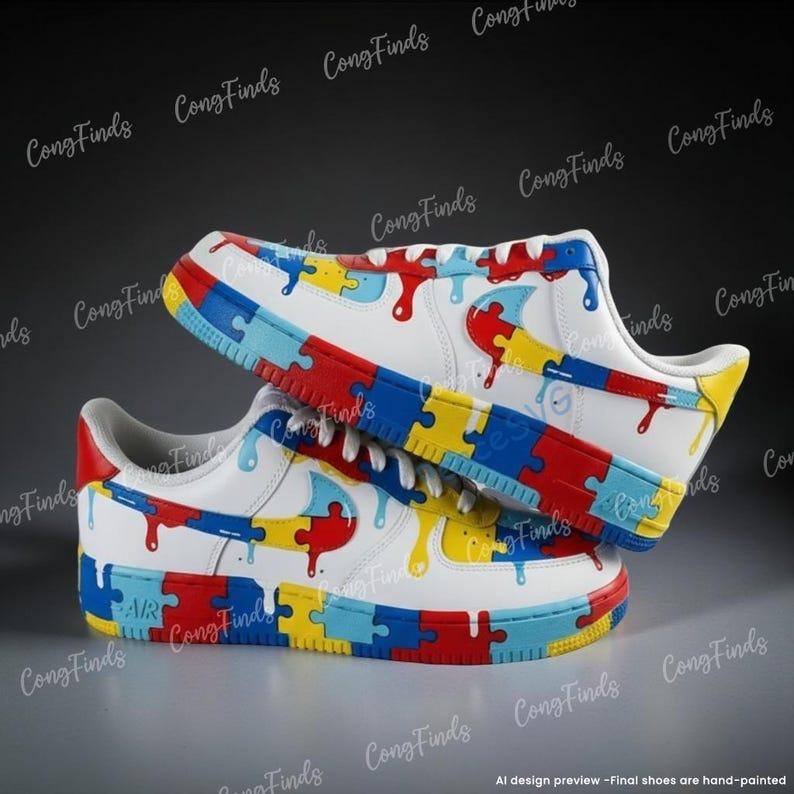 Custom Hand-Painted Air Force 1 Drip Sneakers
