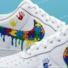 Custom Hand-painted Air Force 1 Drip Sneakers: Personalized Autism AF1 Shoes - Image 3