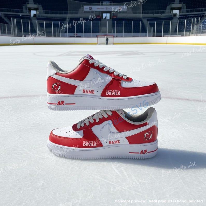 Personalized Hand-Painted New Jersey Hockey Air Force 1