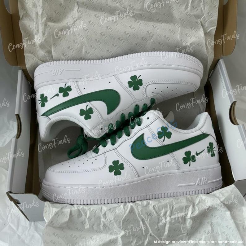Shamrock Custom Air Force 1 ? Green Clover AF1 Sneakers