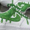 Custom Hand Painted Green Drip Air Force 1 Sneakers, Personalized AF1 Shoes - Image 3