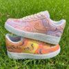 Custom Cartoon Air Force 1 Shoes, Hand Painted Bear and Pig AF1 Sneakers - Image 2