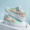 Custom Air Force 1 Shoes, Hand Painted Floral AF1 Low, Mint Green Flower Sneakers - Image 2