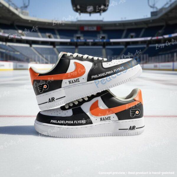 Personalized Hand-Painted Philadelphia Flyers Hockey Air Force 1 Sneaker