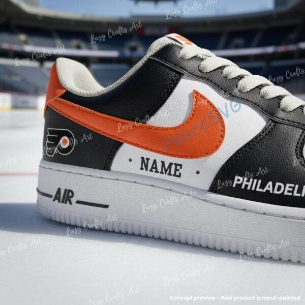 Alternative view of Personalized Hand-Painted Philadelphia Flyers Hockey Air Force 1 Sneaker