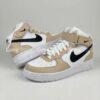 Custom Hand-painted Beige Air force 1 Mid – Personalize Neutral Tone AF1 Sneakers - Image 2