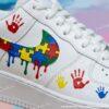Custom Hand-painted Drip Air Force 1 Sneakers: Personalized Autism AF1 Shoes - Image 3