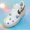 Custom Hand-painted Drip Air Force 1 Sneakers: Personalized Autism AF1 Shoes - Image 2