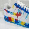 Custom Air Force 1 Drip Sneakers, Personalized Hand-painted Autism AF1 Shoes - Image 4