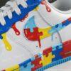 Custom Air Force 1 Drip Sneakers, Personalized Hand-painted Autism AF1 Shoes - Image 3
